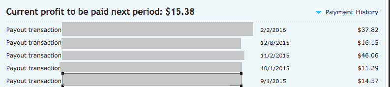 Payment History Screenshot