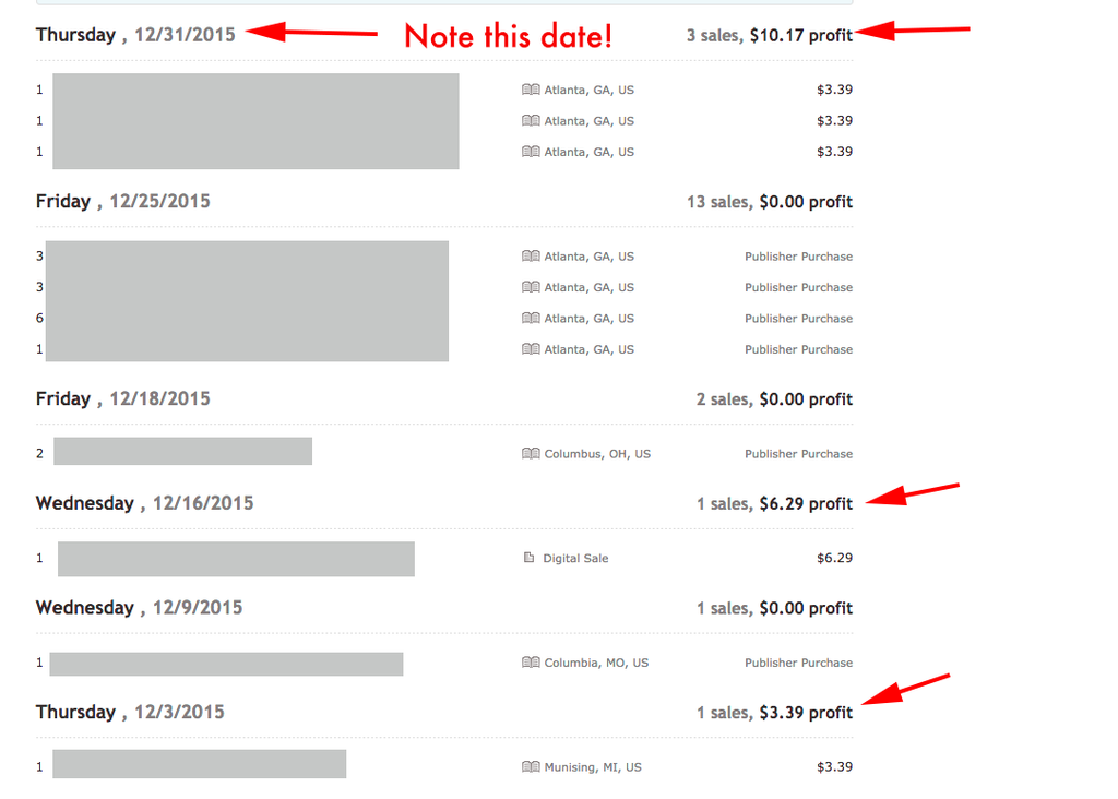 December Sales Screenshot